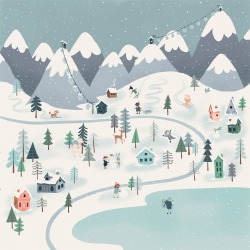 Winter Town Paper - Snow Much Fun - Carta Bella