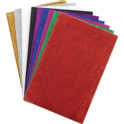 Assorted Colors - Glitter Sticky Back Foam Sheets 6\