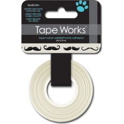 Black Mustaches On White Washi Tape - Tape Works