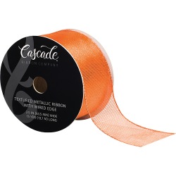 Copper - Cascade Textured Metallic Ribbon W/ Wired Edge 2-1/2"X15yd