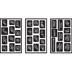 Alphabet - Over 'N' Over Reusable Glass Etching Stencils 5"X8" 3/Pkg