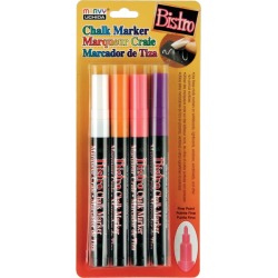 Fluorescent Violet, Orange, Red & White - Bistro Chalk Marker Fine Point Set 4/Pkg