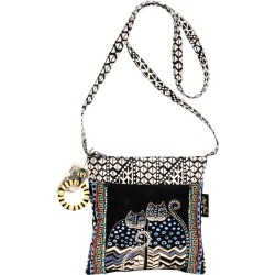 Spotted Cats - Crossbody Tote Zipper Top 10"X10" W/25" Strap