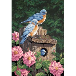 Garden Bluebirds - Paint By Number Kit 14"X20"
