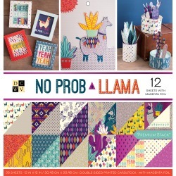 No Prob Llama, 12 W/Magenta Foil - DCWV Paper Stack Double-Sided 12"X12" 36/Pkg