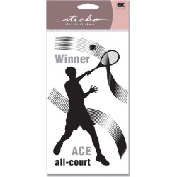 Boys Tennis Silhouette Sticko Stickers