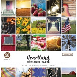 Heartland - Colorbok 68lb Designer Single-Sided Paper 12"X12" 50/Pkg