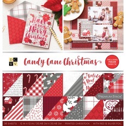 Candy Cane Christmas Foil Accented Stack - DCWV
