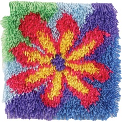 Flower Power - Shaggy Latch Hook Kit 12"X12"