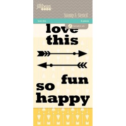 Love This - Jillibean Clear Stamp & Stencil Set