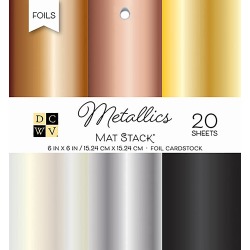 Metallics Foil Solid - DCWV Single-Sided Cardstock Stack 6"X6" 20/Pkg