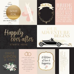 Journaling Cards Gold Foiled Paper - Wedding Day - Echo Park