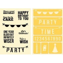 Birthday - Jillibean Clear Stamp & Stencil Set
