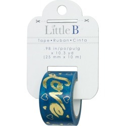 Gold Foil Blue Love Washi Tape - Little B