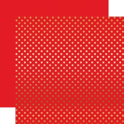 Holly Berry Gold Foil Dot Paper - Echo Park
