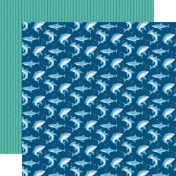 Shark Attack Paper - Sea Life - Echo Park found on Bargain Bro from A Cherry On Top Crafts for $0.99