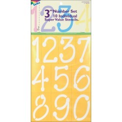 Just Numbers 3" - Stencil Mania Stencils 7"X10"
