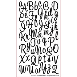 Sweetheart Black Glitter Alpha Stickers By Sticko