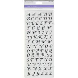 Black Script Alphabet - Clear Foil Font Stickers