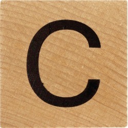C Wood Alphabet Tile - 2 Inch