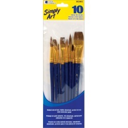Simply Art Natural Hair Brush Set 10/Pkg