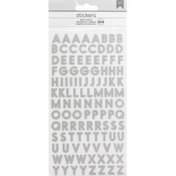 Silver Glitter Small Alpha Stickers - Stickers & Bling - American Crafts