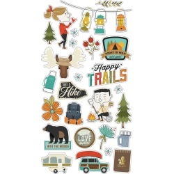 Happy Trails Chipboard Stickers - Simple Stories