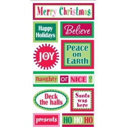 Christmas Words Lg 3D Stickers - Sandylion