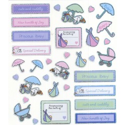 Special Delivery Baby Sparkle Stickers