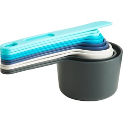 Grey, White, Turquoise & Light Blue - Measuring Cups & Spoons Set 11pcs