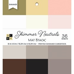 Shimmer Neutrals Solid - DCWV Single-Sided Cardstock Stack 6"X6" 36/Pkg