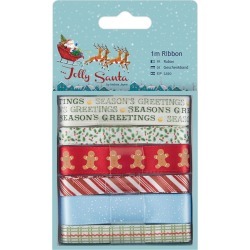 Papermania Jolly Santa Ribbon 1m 6/Pkg