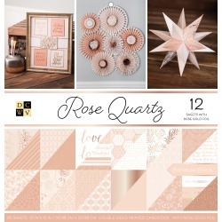 Rose Quartz, 12 W/Rose Gold Foil - DCWV Double-Sided Paper Stack 12"X12" 36/Pkg