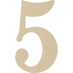 5 - MDF Classic Font Wood Letters & Numbers 9.5"