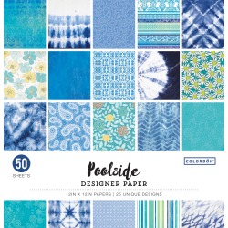 Poolside - Colorbok 68lb Designer Single-Sided Paper 12"X12" 50/Pkg