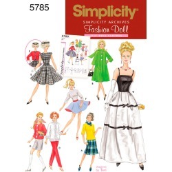 ONE SIZE - SIMPLICITY 11 1/2 FASHION DOLL CLOTHES