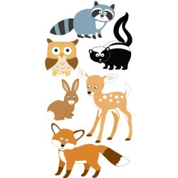 Woodland Animals Lg 3D Stickers - Sandylion