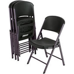 Lifetime Commercial Folding Chair, Black on Gray Frame (4 pk.)