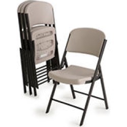 Lifetime Commercial Folding Chair, Putty on Gray Frame (4 pk.)