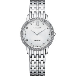 Citizen Eco-Drive Ladies 29mm Crystal Stainless Steel Watch