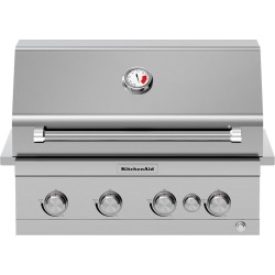 KitchenAid 4-Burner Built-in Propane Gas Island Grill Head in Stainless Steel with Rotisserie Burner