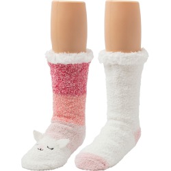 Cuddl Duds Kid's 2pk Socks Cat One Size