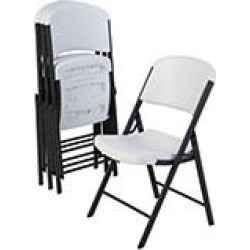 Lifetime Commercial Folding Chair, White Granite on Gray Frame (4 pk.)