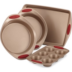 Rachael Ray Cucina 4-Pc. Cranberry Red Nonstick Bakeware Set