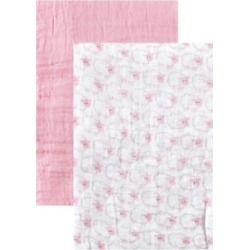 Hudson Baby Muslin Swaddle Blanket, 2-Pack, Pink, One Size