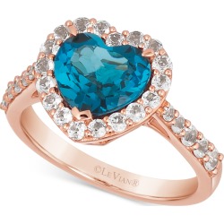 Le Vian Deep Sea Blue Topaz (2 ct. t.w.) & Vanilla Topaz (7/8 ct. t.w.) Heart Ring in 14k Rose Gold found on Bargain Bro from Macy's Australia for USD $819.88