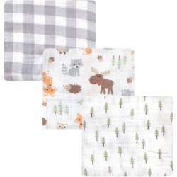 Hudson Baby Baby Girls and Boys Woodland Muslin Swaddle Blankets