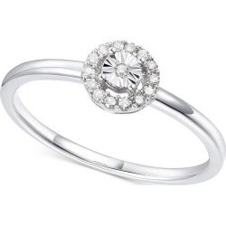 Promised Love Diamond Halo Ring (1/10 ct. t.w.) in 10k White Gold found on Bargain Bro from Macy's for USD $114.00