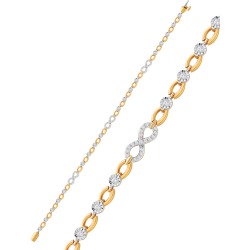 Diamond Infinity Open Link Bracelet (1/2 ct. t.w.) in Sterling Silver & 14k Gold-Plate found on Bargain Bro from Macy's for USD $171.00