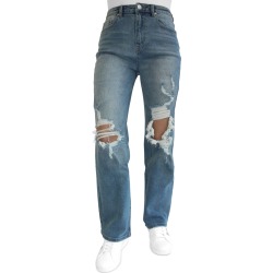 Almost Famous Juniors' Ripped 90s Wide Leg Jeans found on MODAPINS